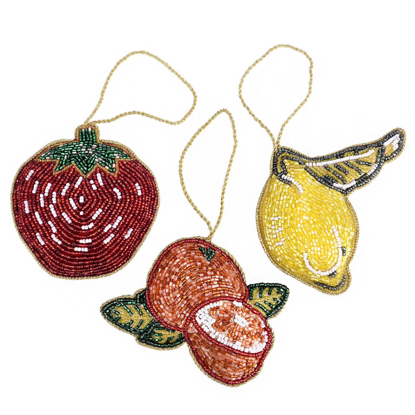 Handmade Beaded Christmas Hanging Oranges