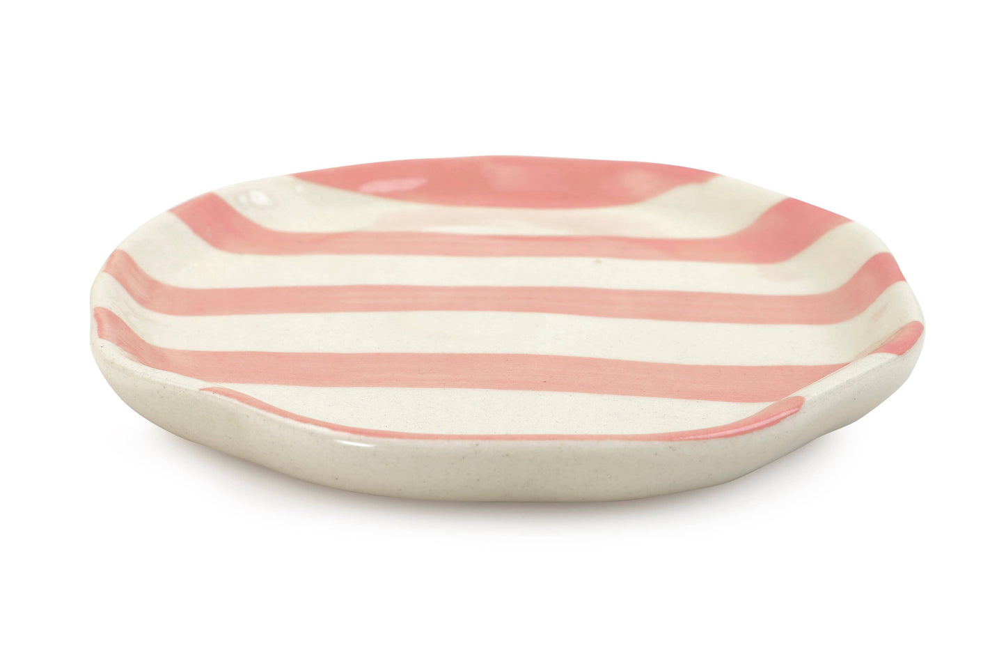 Ceramic Pink stripe plate