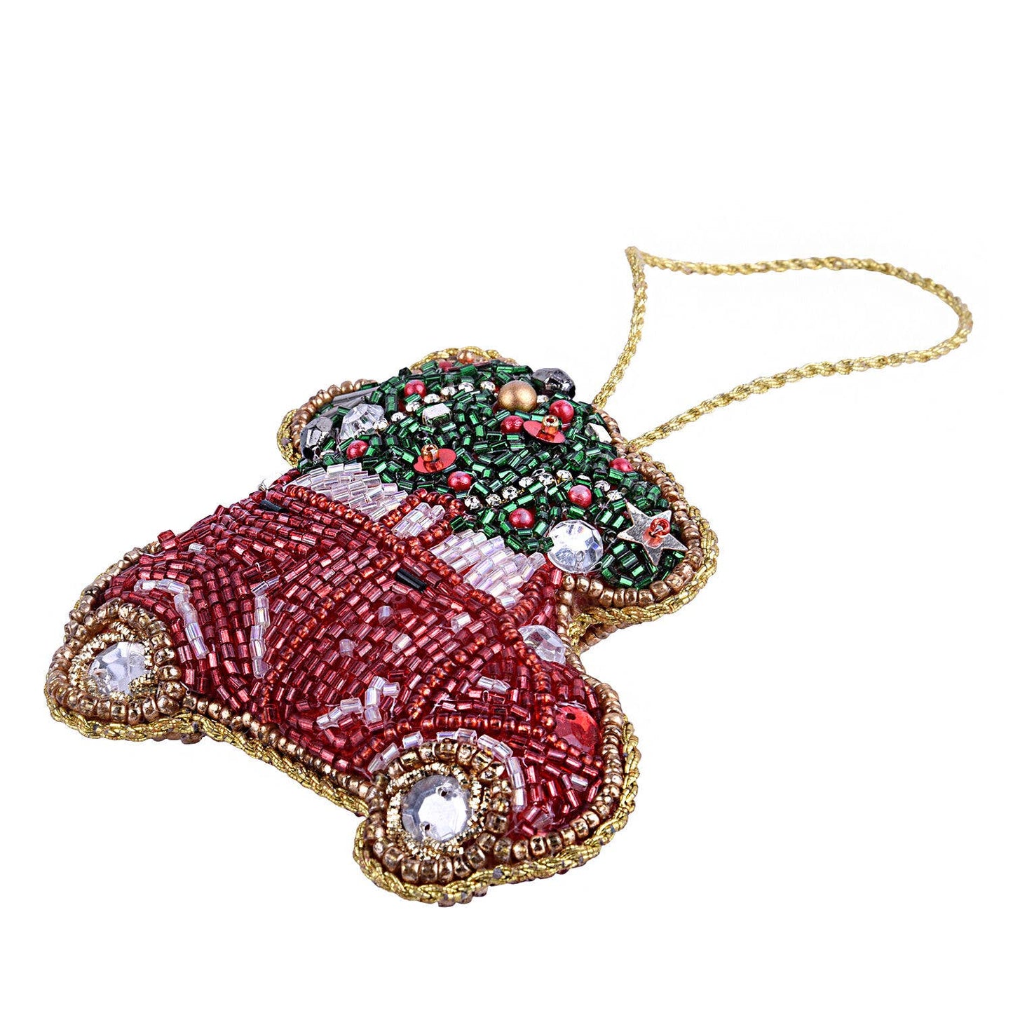Handmade Beaded Christmas Hanging Christmas Car