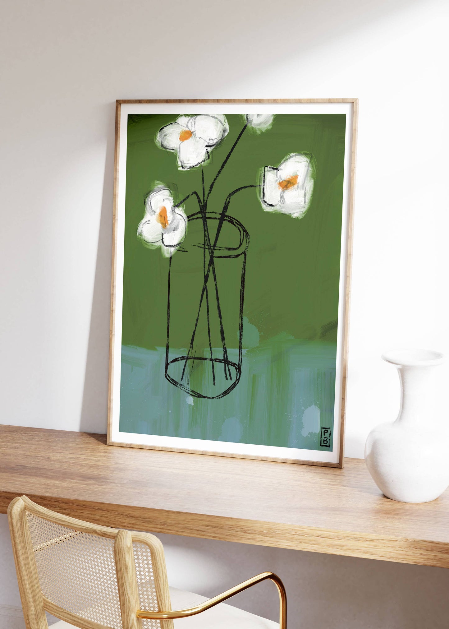 "Green Glass Still Life", Giclée Fine Art Print