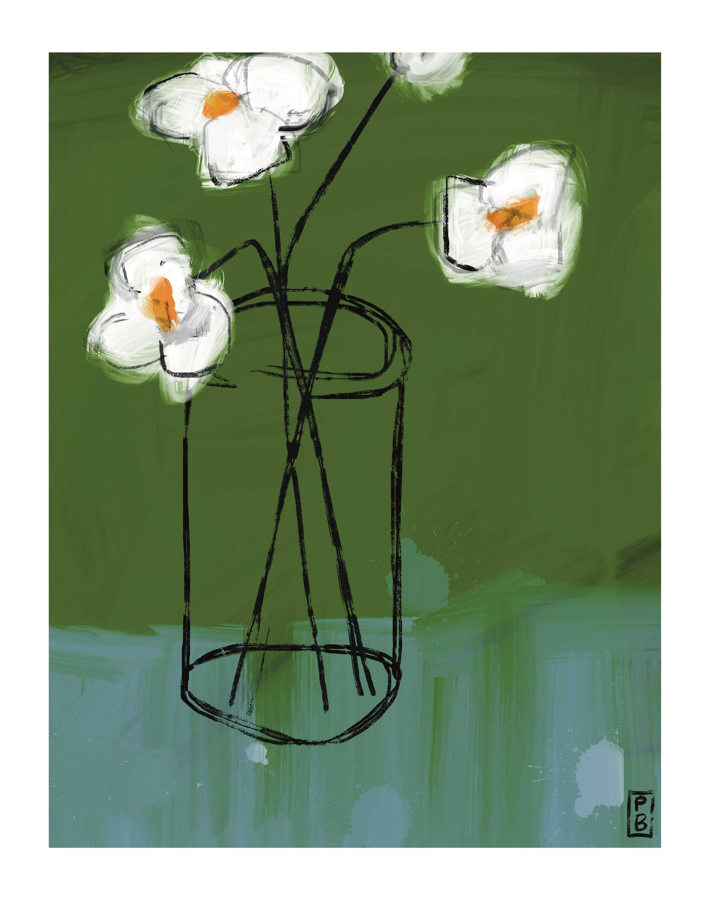 "Green Glass Still Life", Giclée Fine Art Print