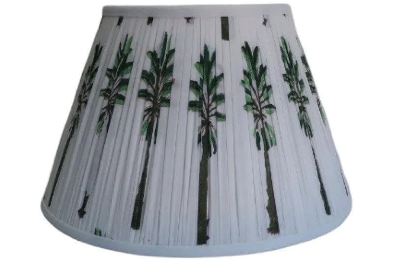 Green Palm XL Block-Printed Lamp Shade