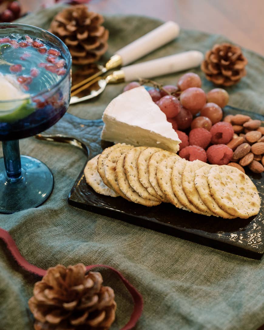 Handblown Hammered Glass Serving Tray