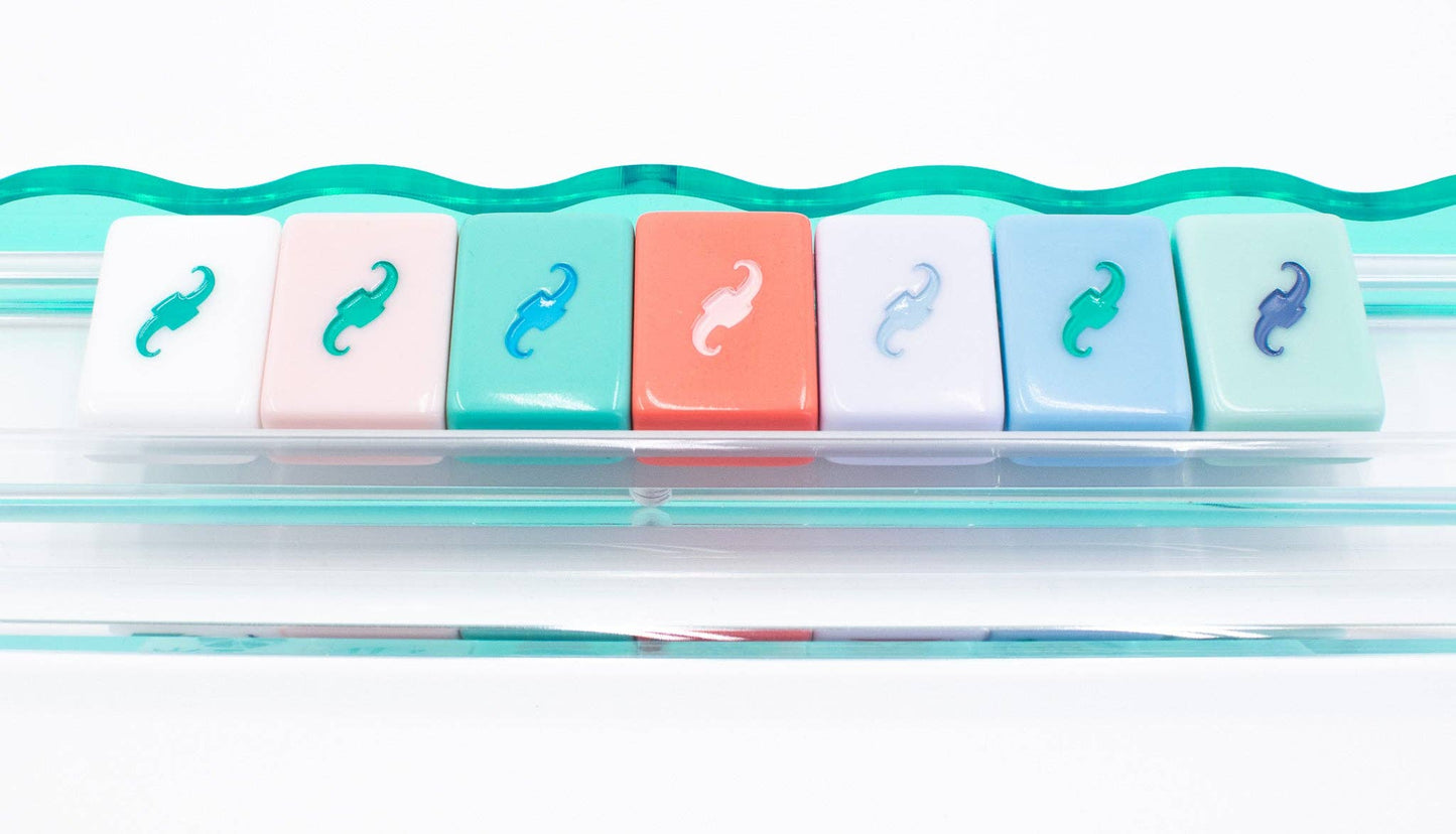 Wavy Acrylic Mahjong Racks | Many Colors | Magnetic Pushers