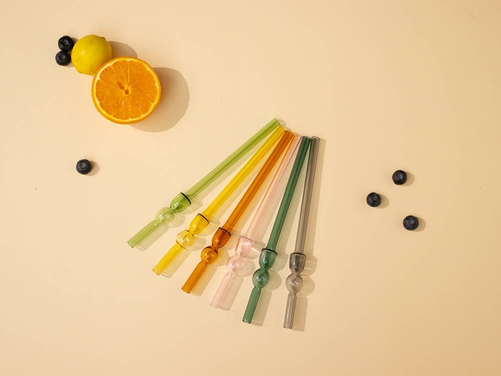 Reusable Glass Straw - Pink