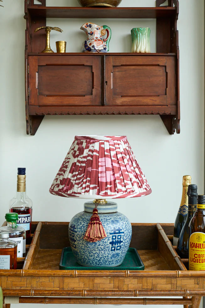 Garnet Silk Ikat Lamp Shade