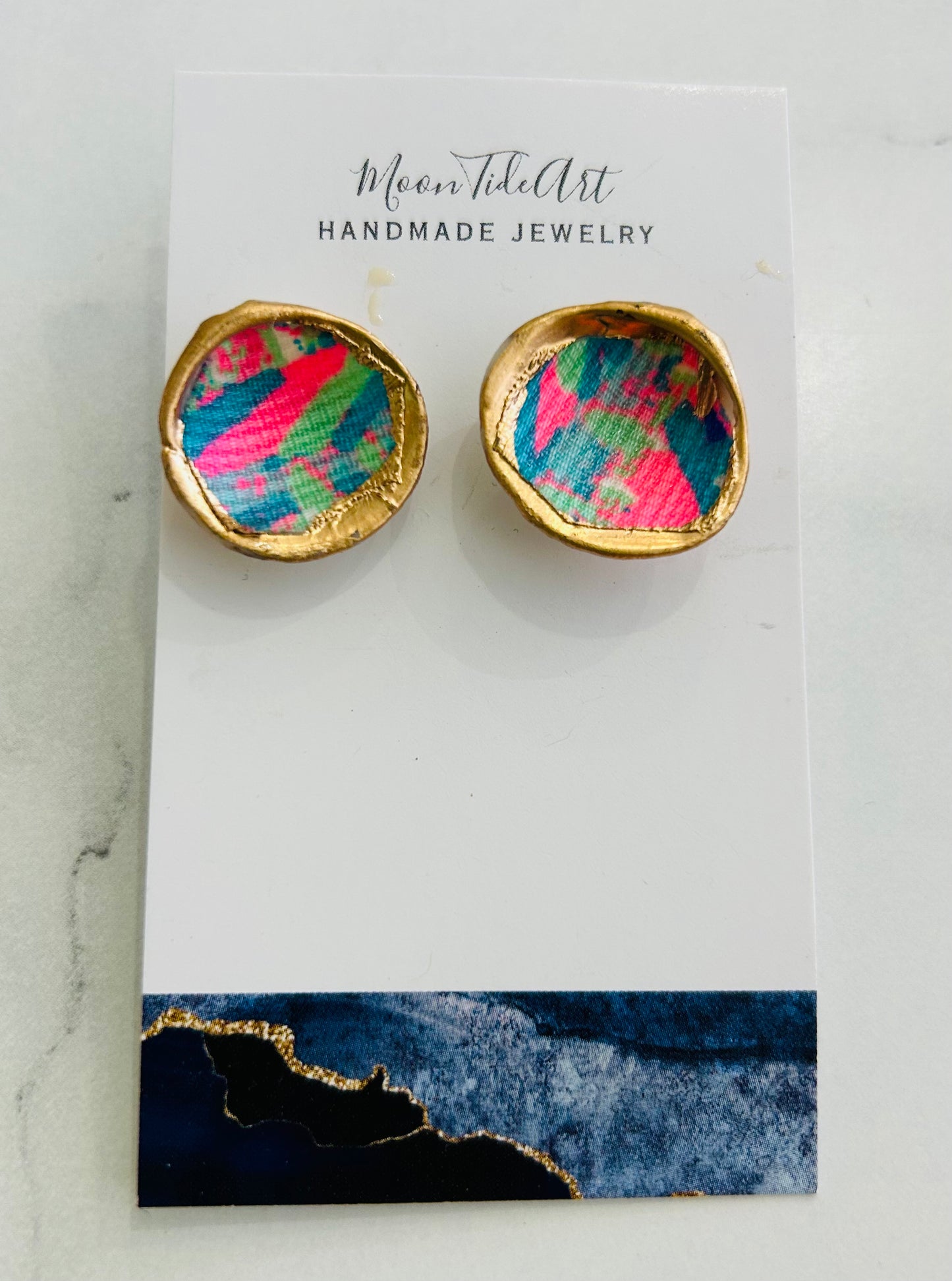 Moon Tide Art Lily Clam Shell Earrings