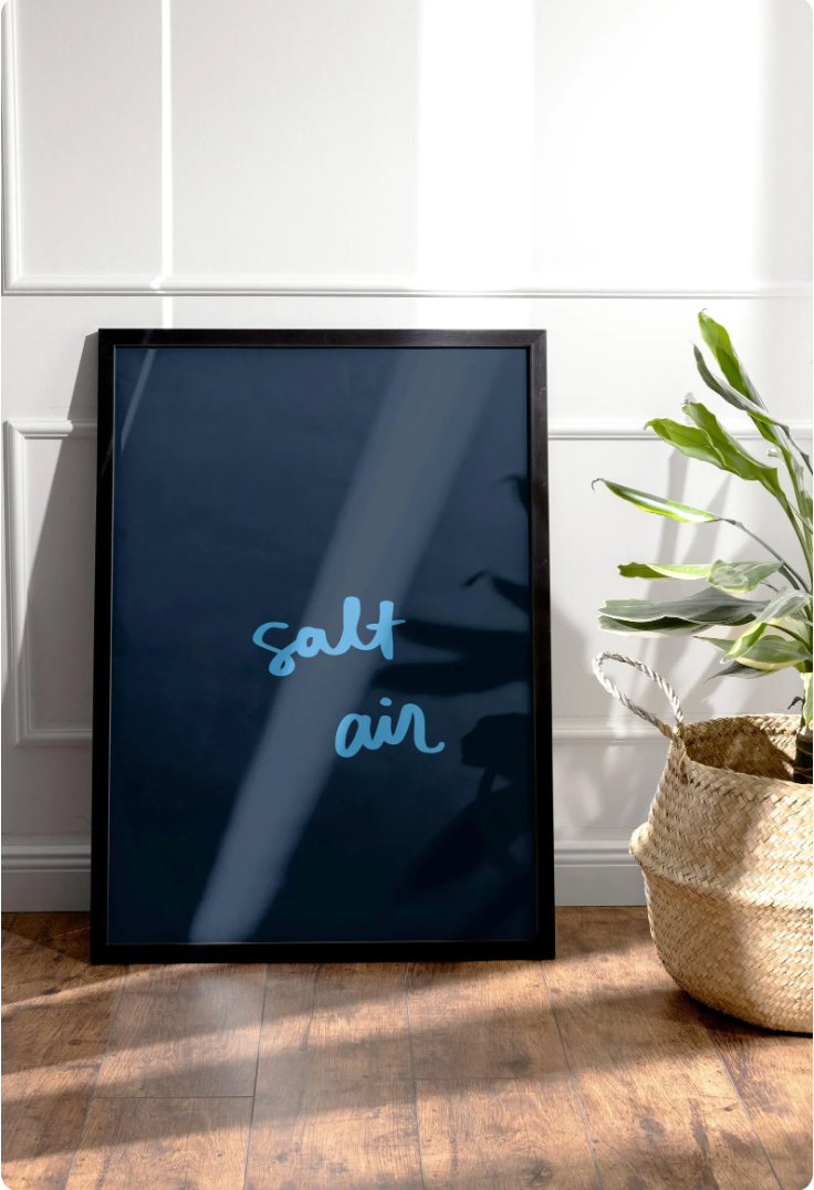 Hadhawk Design - Salt Air - 8.5 x 11 Art Print- Navy blue