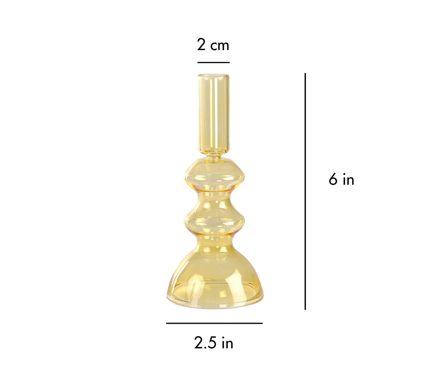 Retro Glass Candle Stick Holder- 6 x 2.5 Inches_ Pink