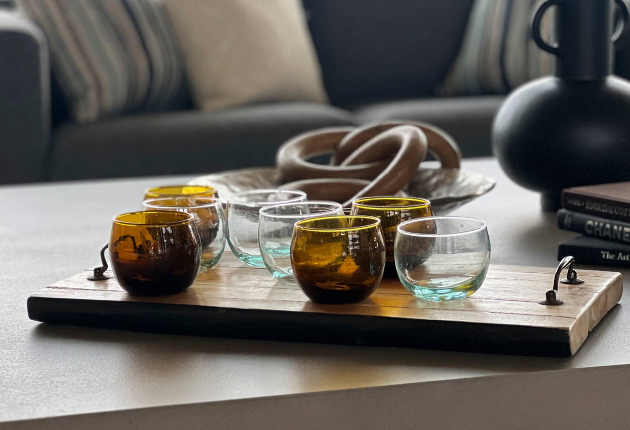 Moroccan Stemless Goblet - Amber