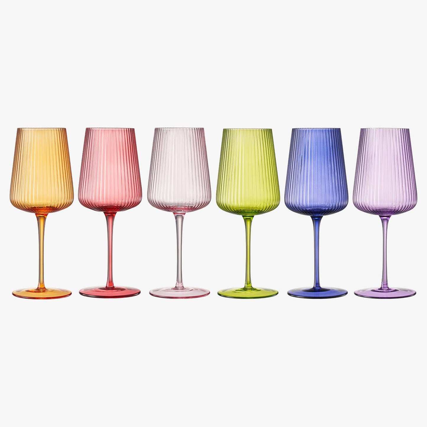 Ribbed Bright Colored Wine Glass - Violet
