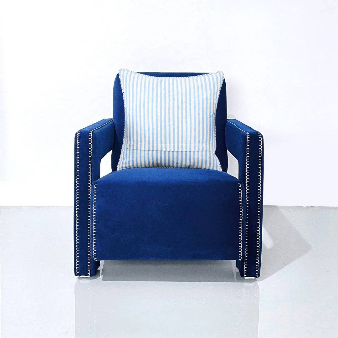 Blue Hydrangea Blockprint Pillowcase 20x20 - Inner Child