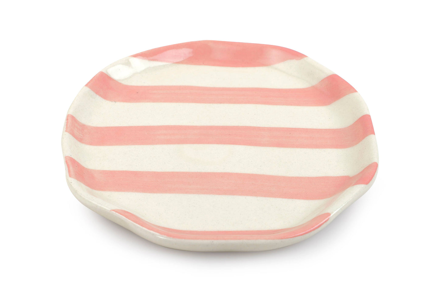 Ceramic Pink stripe plate