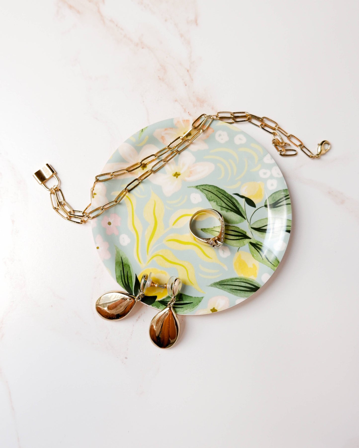 Lemon Leaf Bent Ply Catchall Trinket Dish