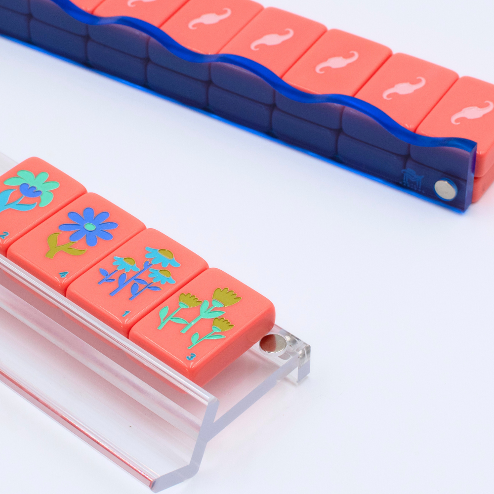 Wavy Acrylic Mahjong Racks | Many Colors | Magnetic Pushers