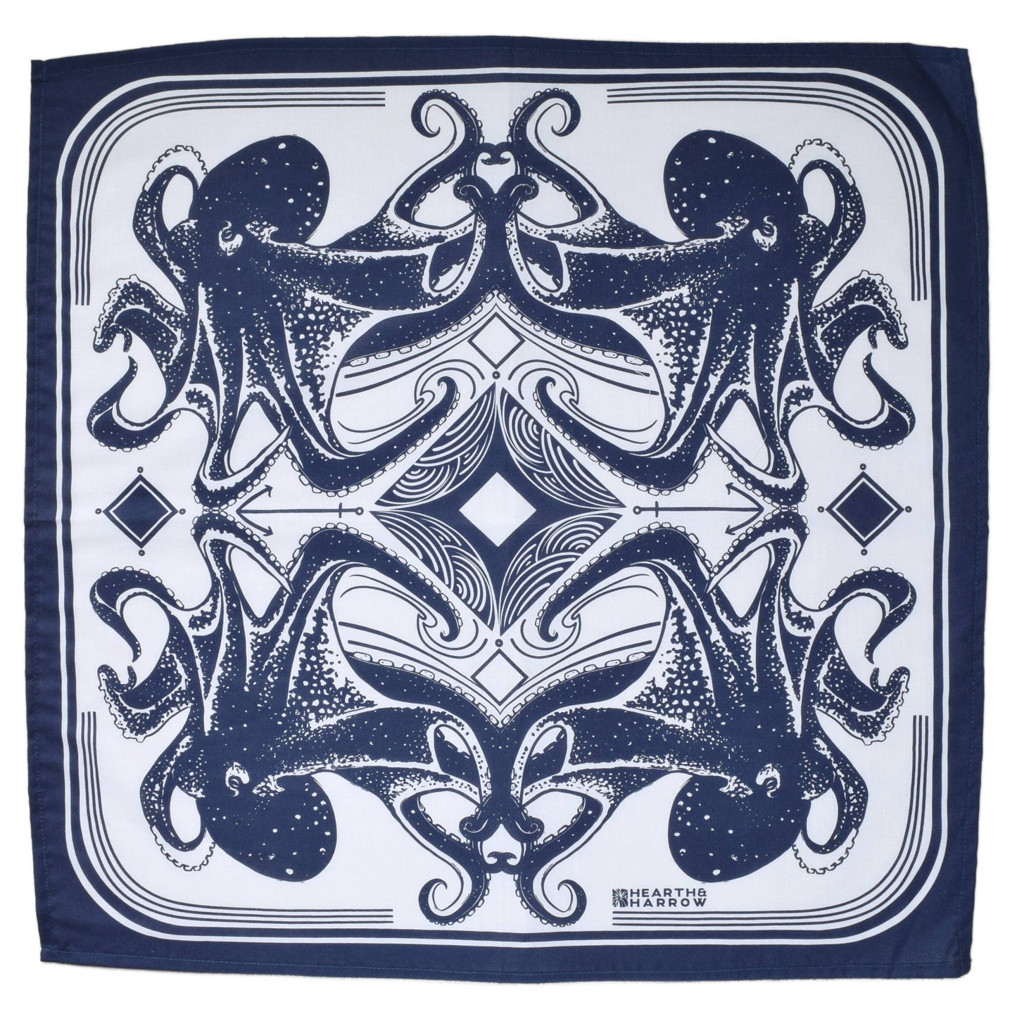 Octopus Bandana - 100% Cotton - Nautical Print - Hanky Ascot