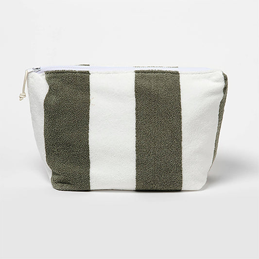 Terry Beach Pouch The Vacay Olive Stripe