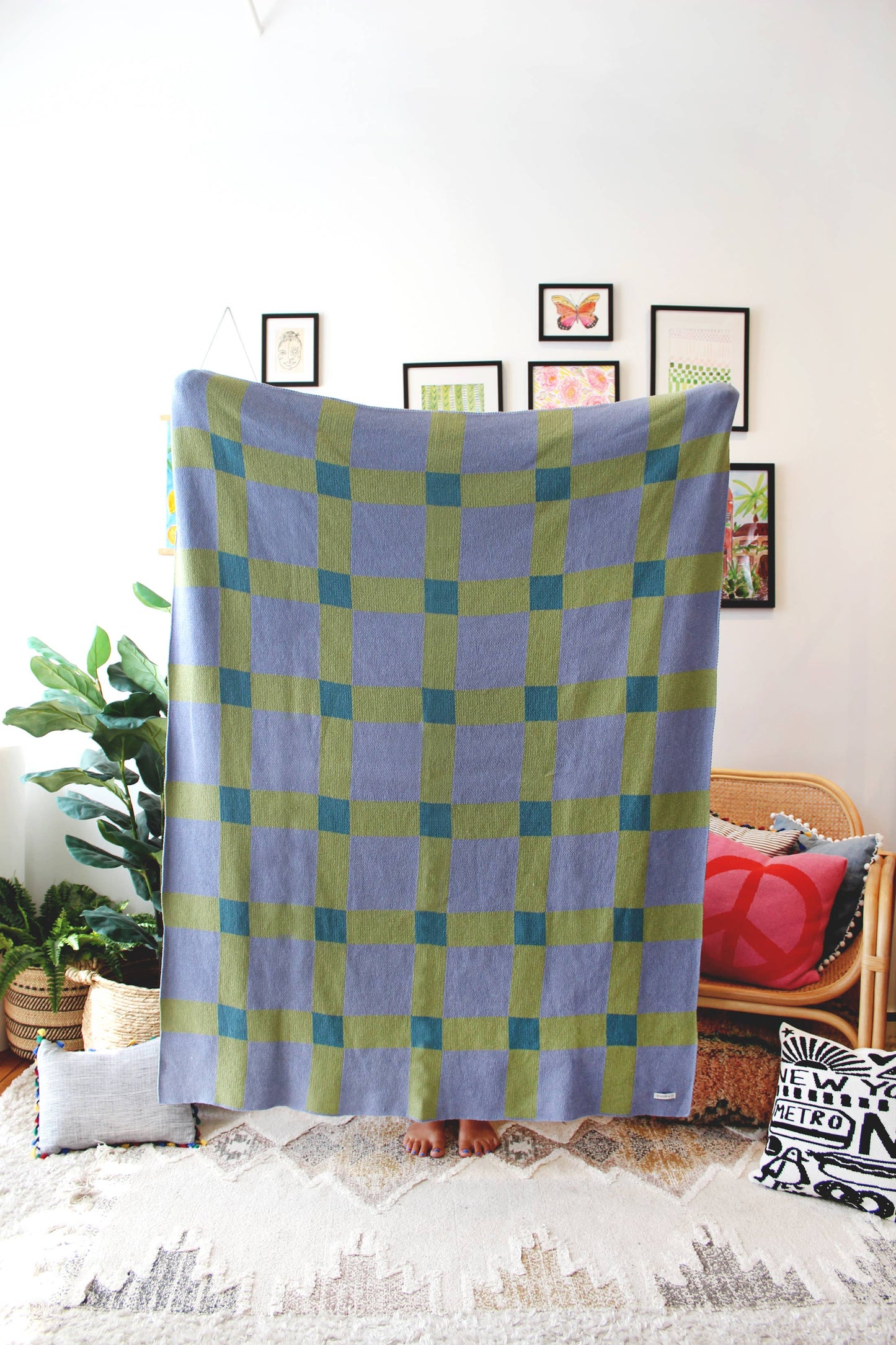 Gingham Knit Blanket