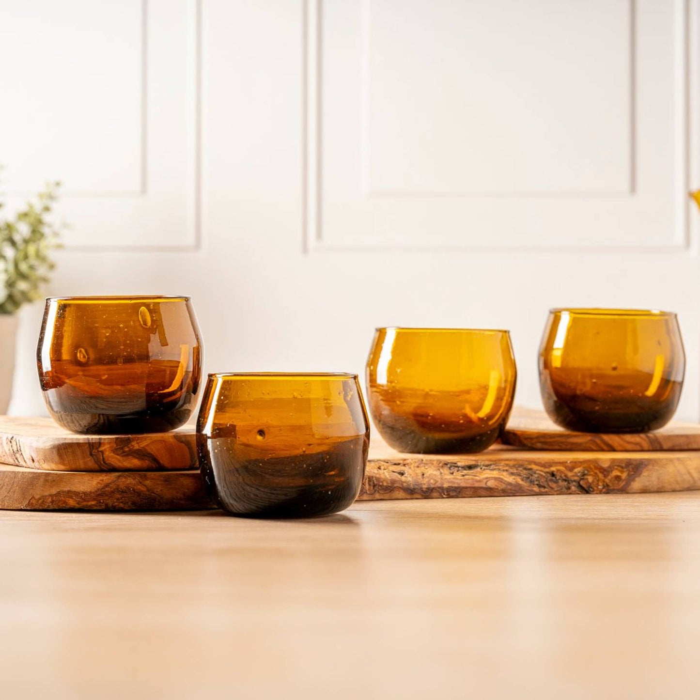 Moroccan Stemless Goblet - Amber