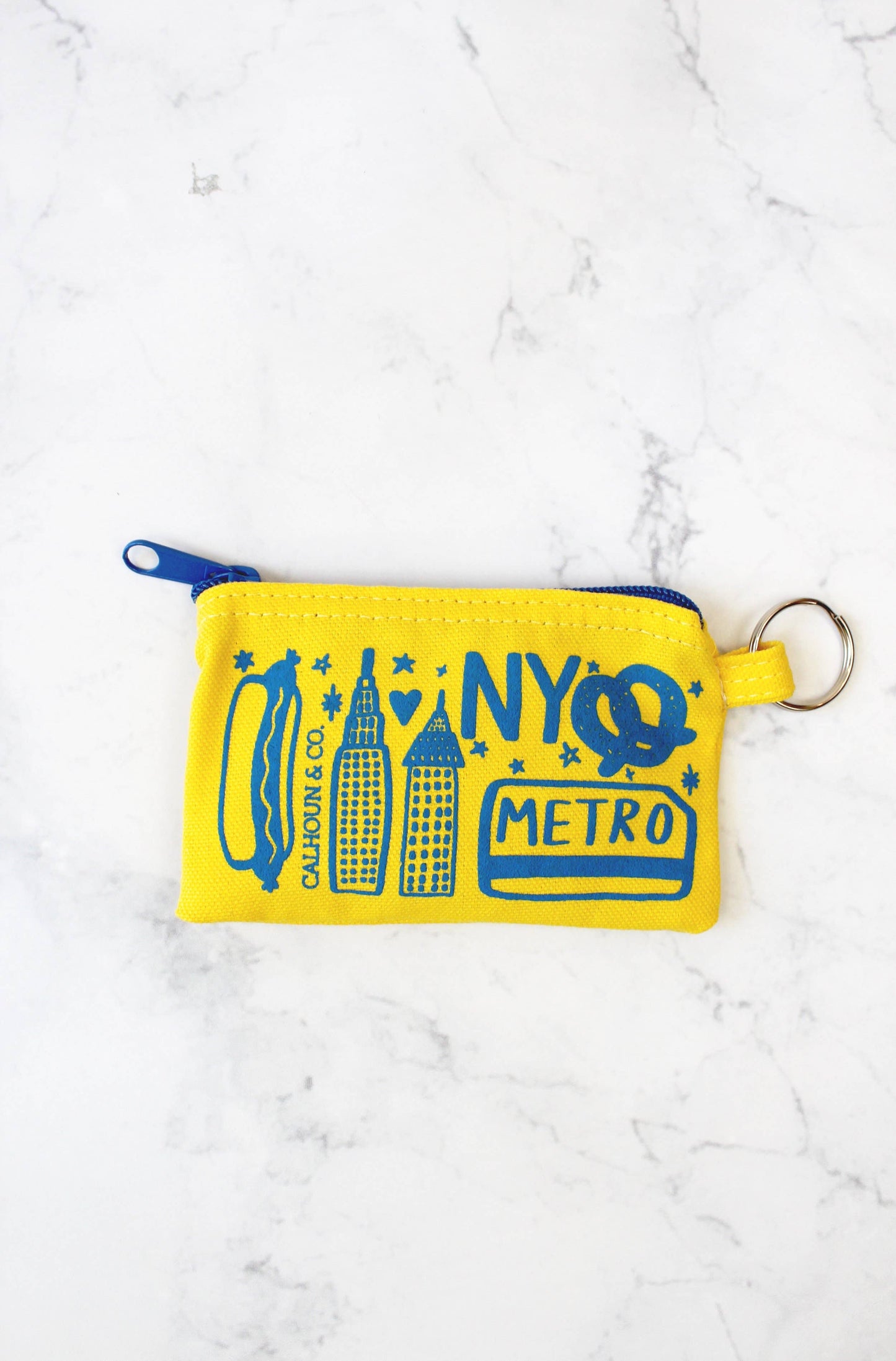 New York Zipper Card Pouch with Keyring