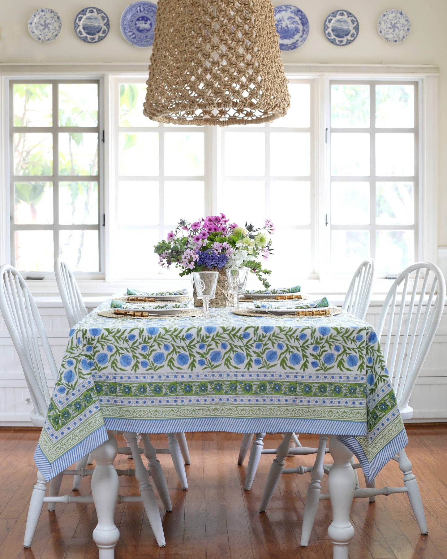 Pacific & Rose Tablecloth - Pomegranate Blue