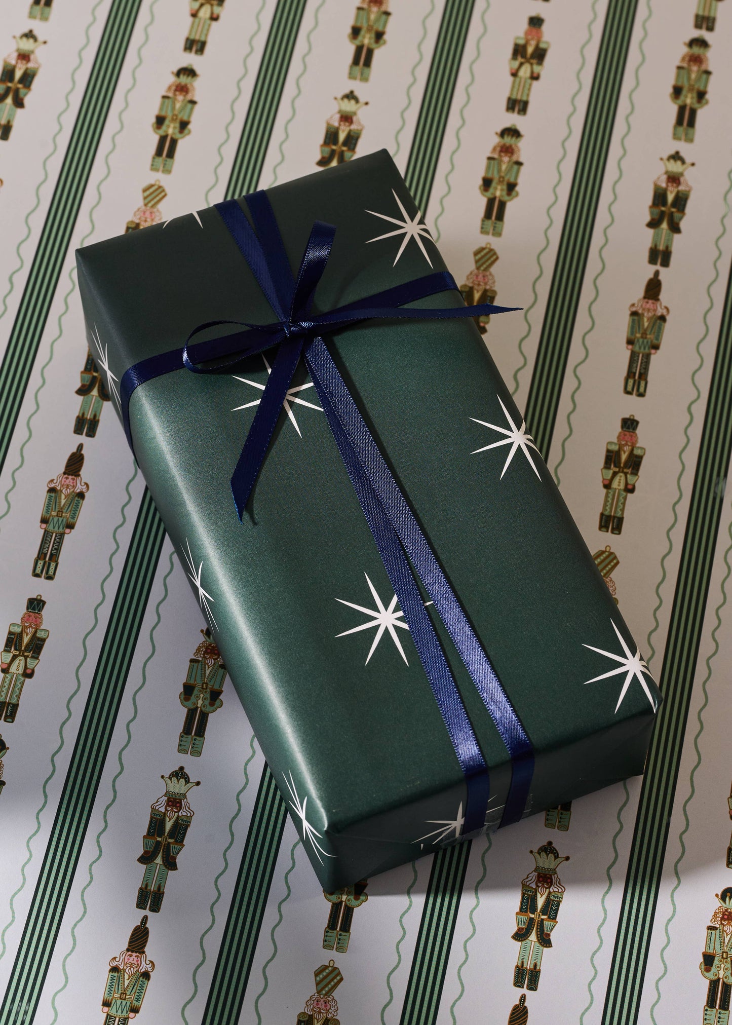 Nutcracker Stripe Stars Double Sided Gift Wrap | 3 Sheets