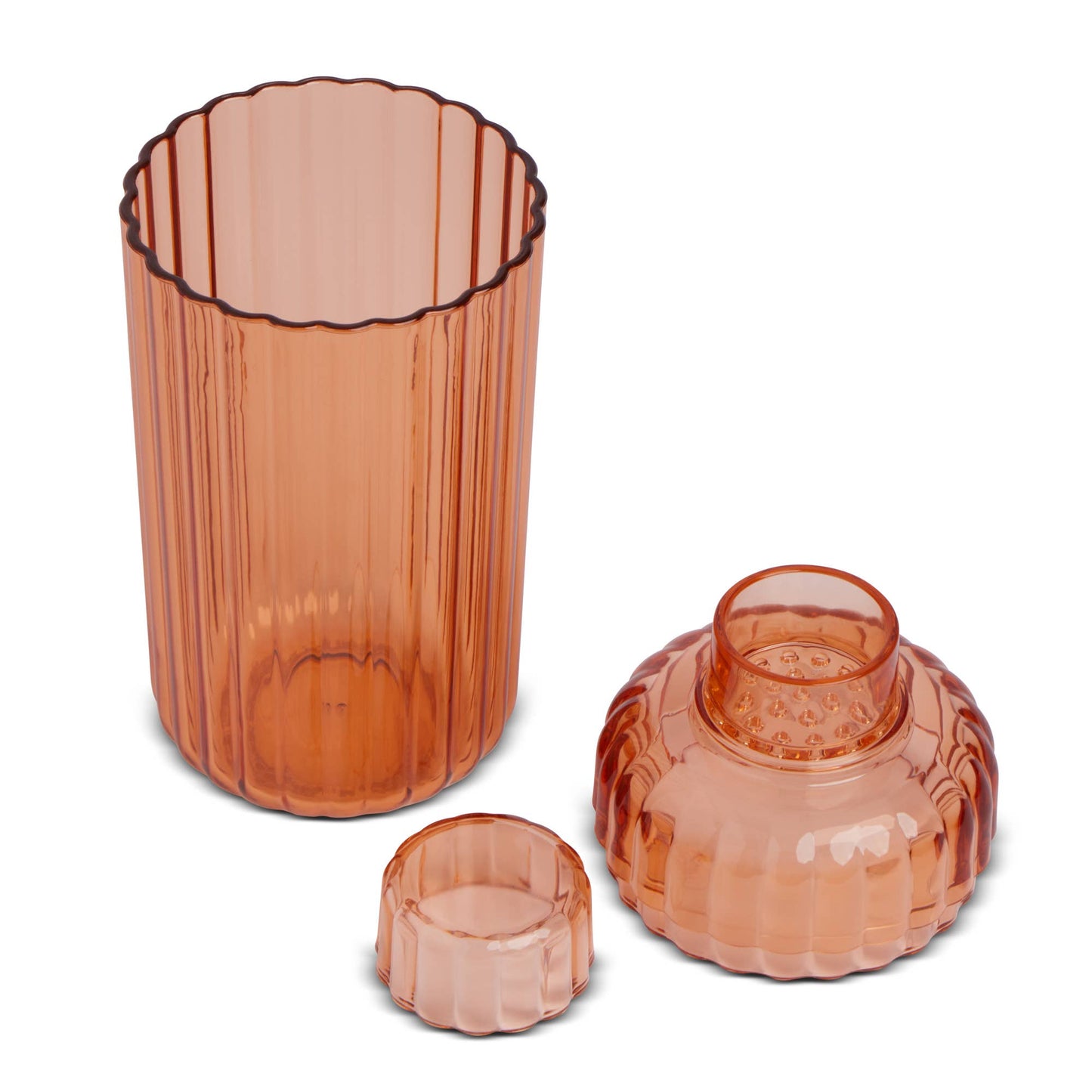 Plastic 20oz Ribbed Shaker - Peach