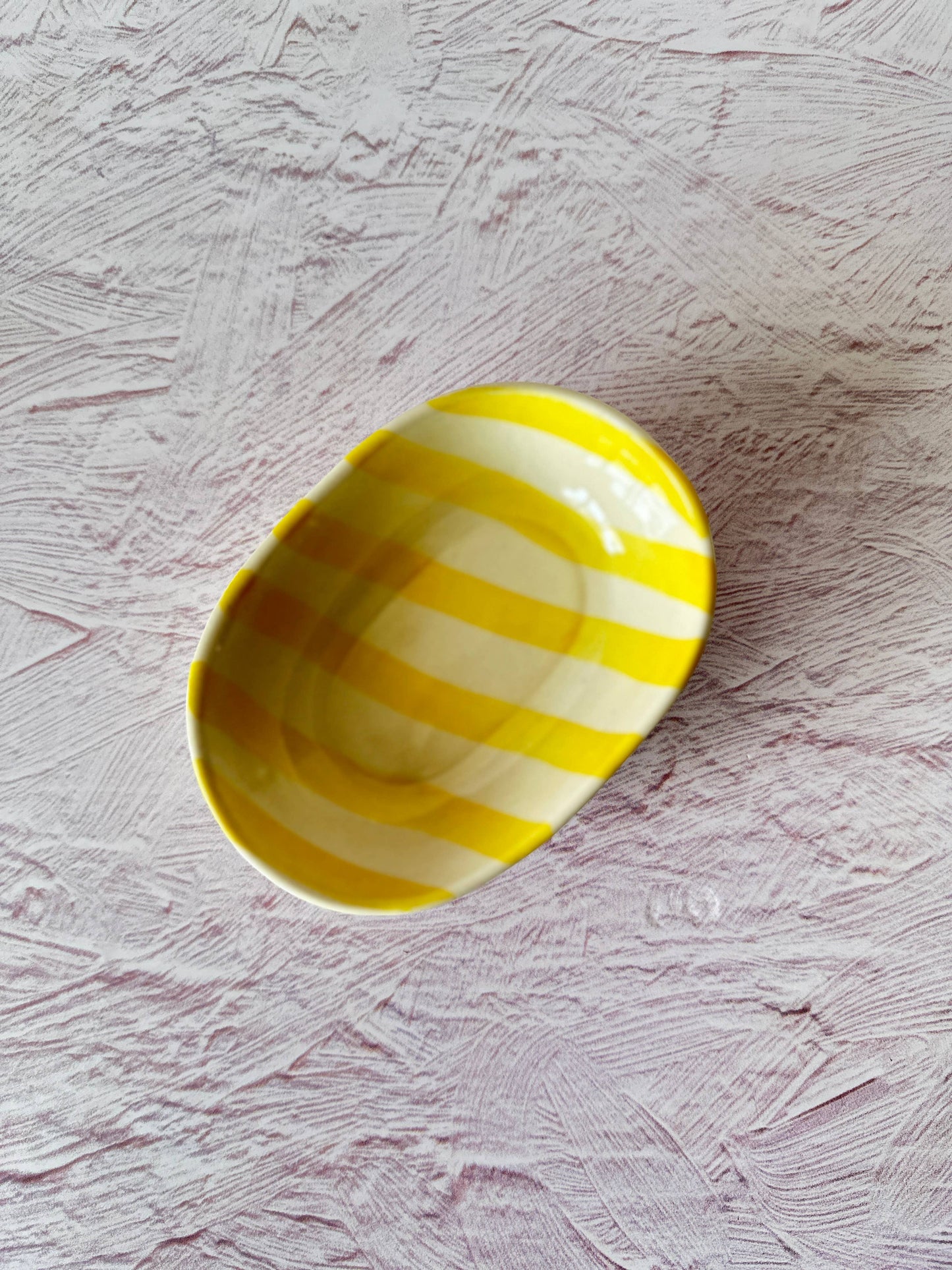 Ceramic stripe Bowl, Yellow