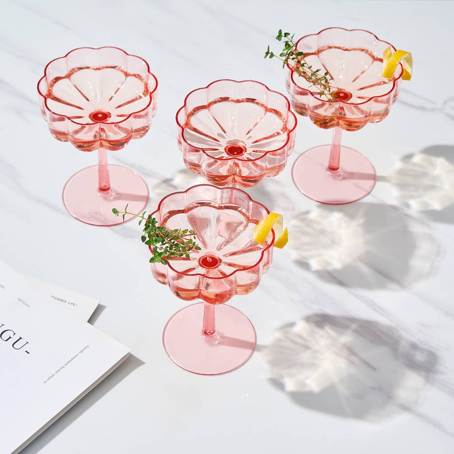 Shatterproof Acrylic Plastic Flower Coupe | 1 coupe, 8.5OZ