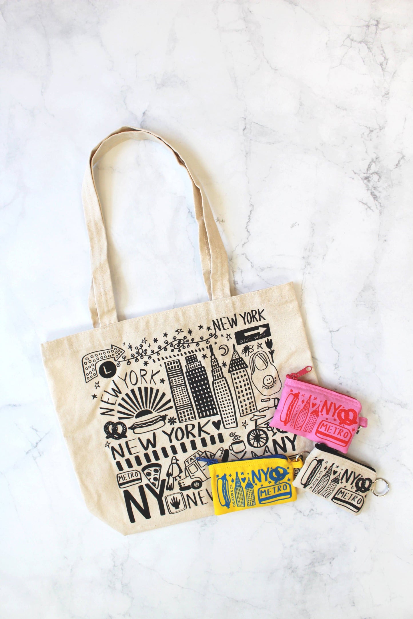 New York Zipper Card Pouch with Keyring