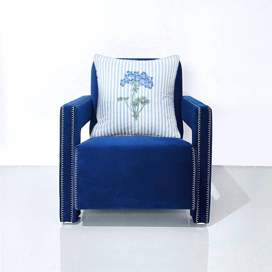 Blue Hydrangea Blockprint Pillowcase 20x20 - Inner Child