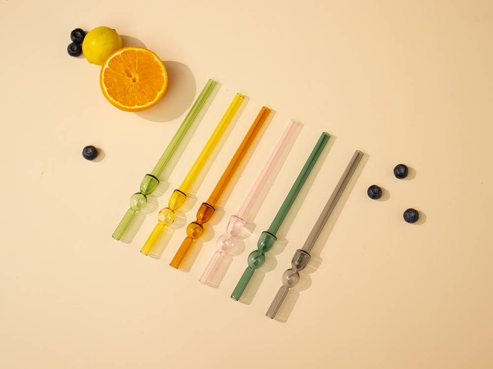 Reusable Glass Straw - Pink