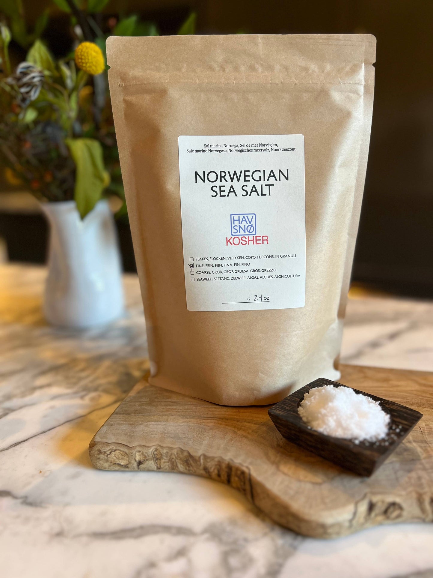Havsnø Fine Kosher Norwegian Sea Salt 24 oz.