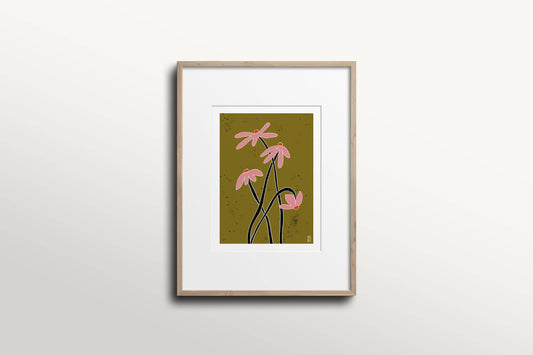 "Pink Daisies" Giclée Fine Art Print