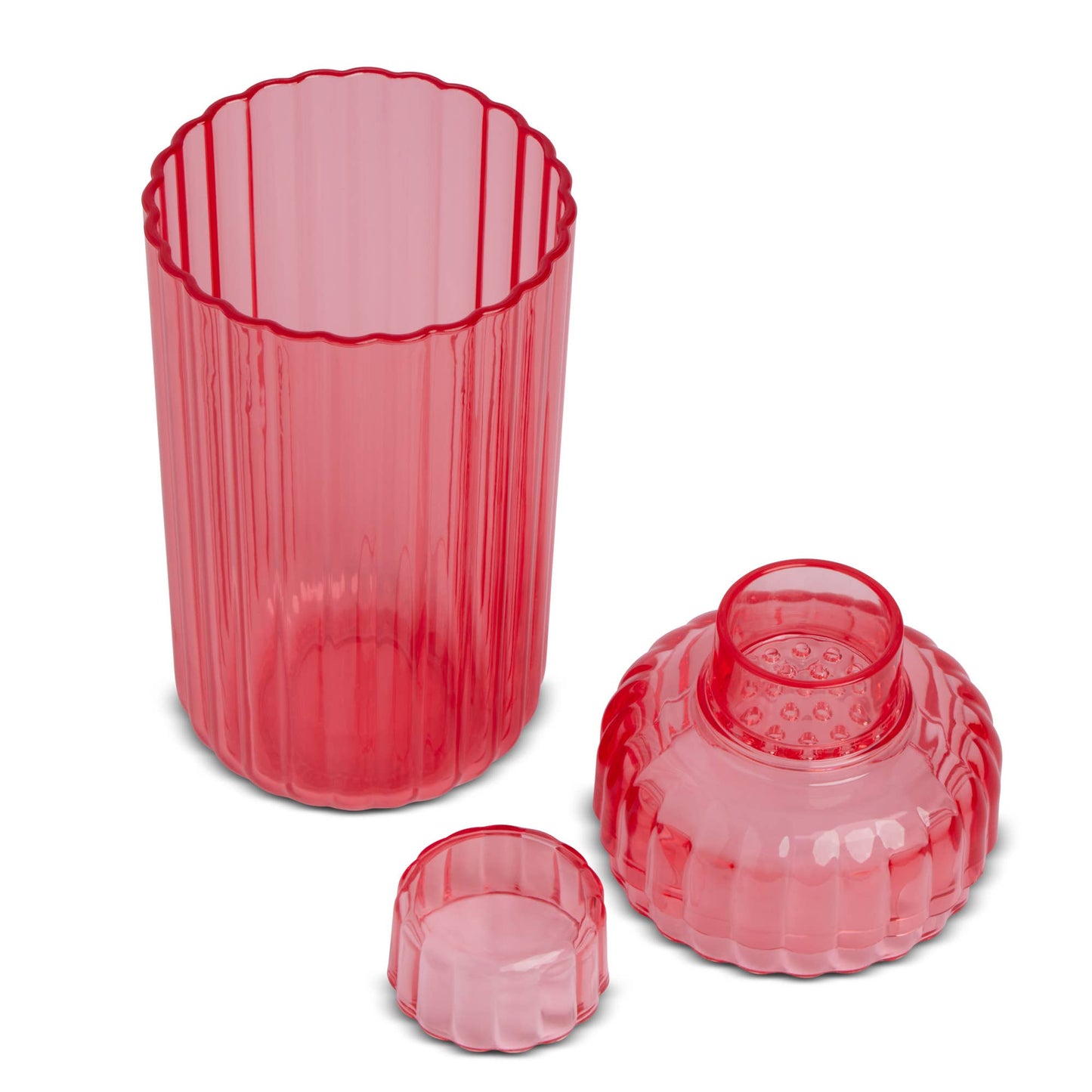 Plastic 20oz Ribbed Shaker - Raspberry