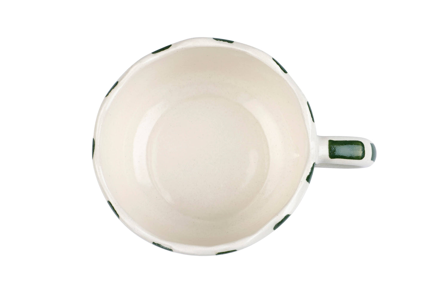 Ceramic Stripe Olive Green Cappucino Cup, 2.9 x 3.9 Inches