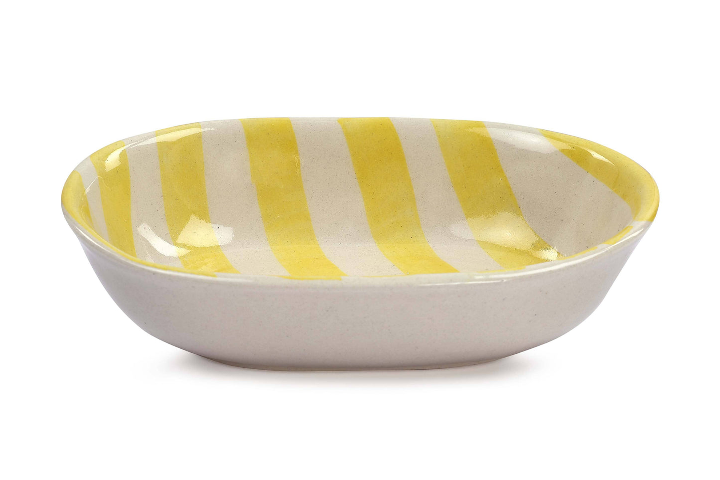 Ceramic stripe Bowl, Yellow