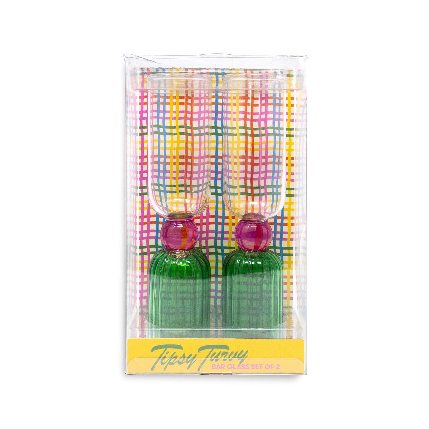 Tipsy Turvy Bar Glass, Colorblock set of 2