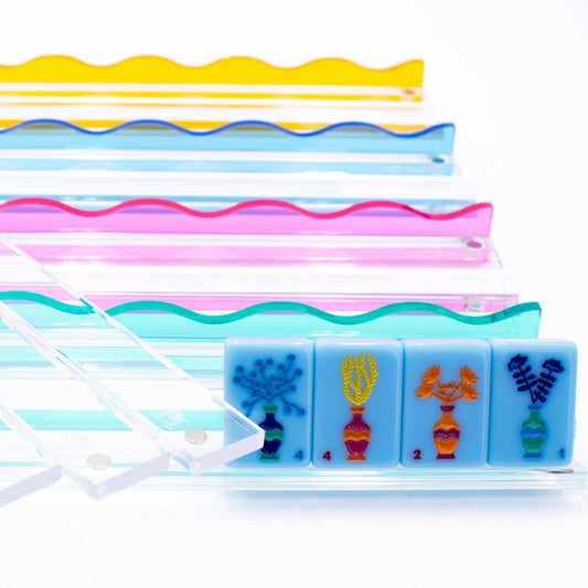 Wavy Acrylic Mahjong Racks | Many Colors | Magnetic Pushers