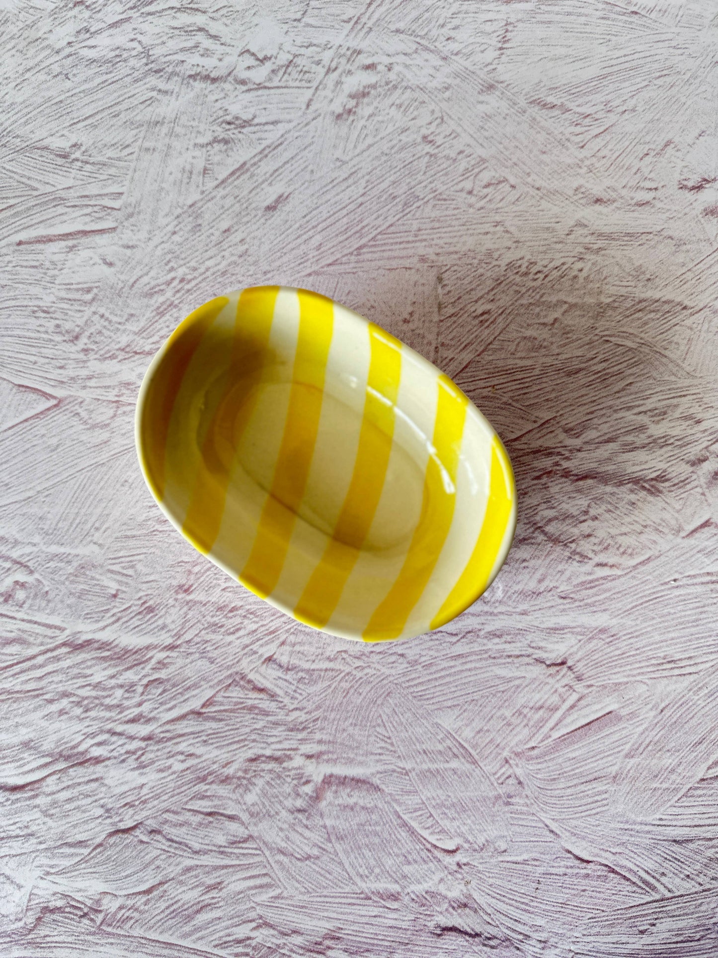 Ceramic stripe Bowl, Yellow