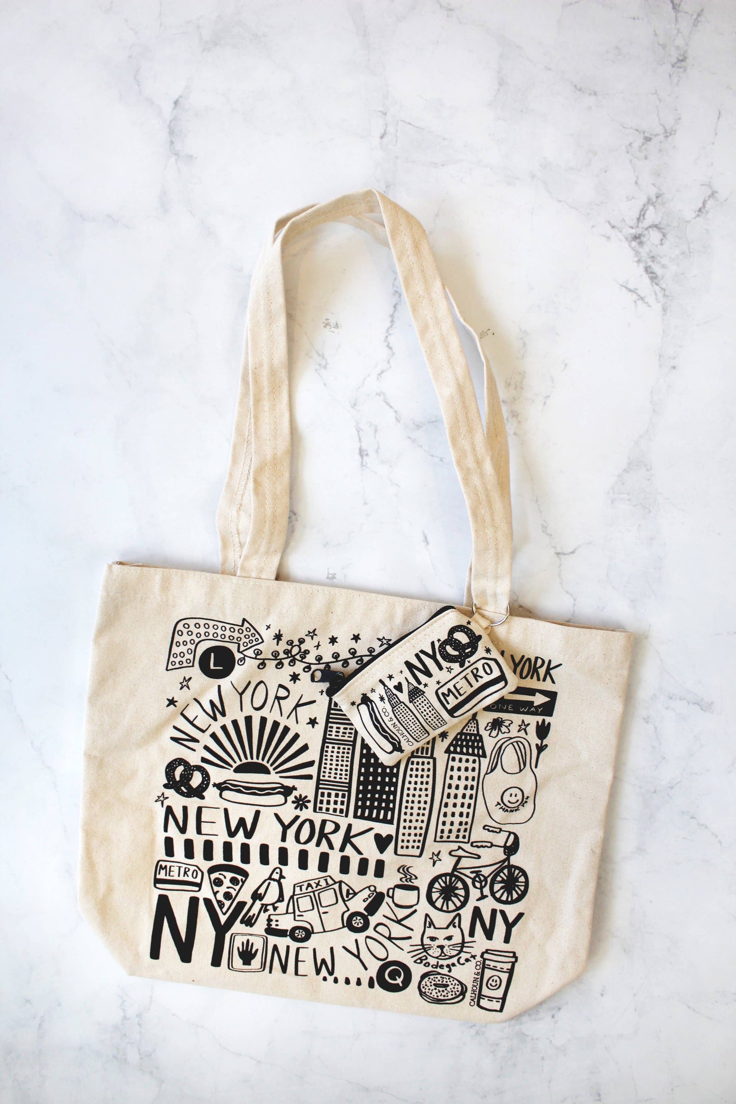 New York Zipper Card Pouch with Keyring