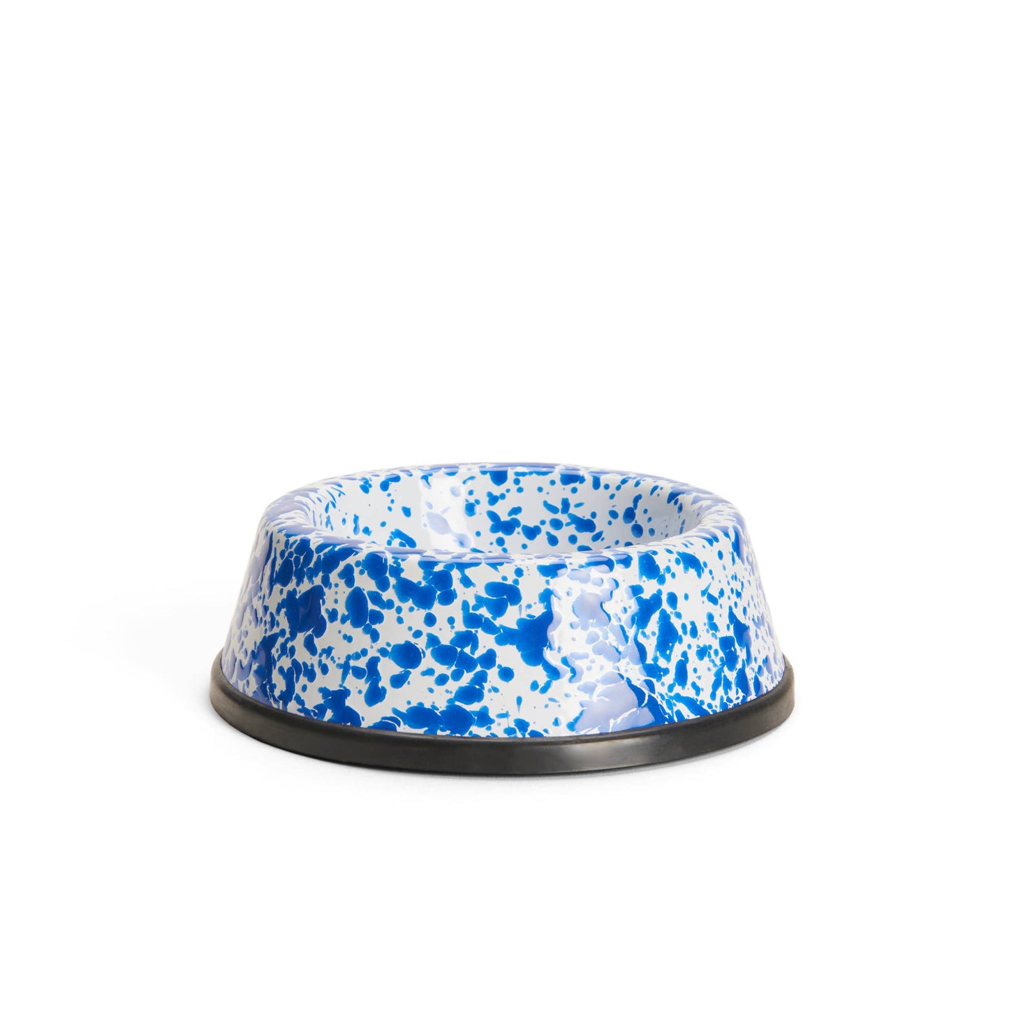 Splatter Enamelware Small Pet Bowl - Blue & White