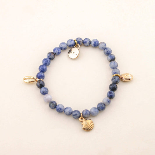 Small Seashell Charm Bracelet in Wave