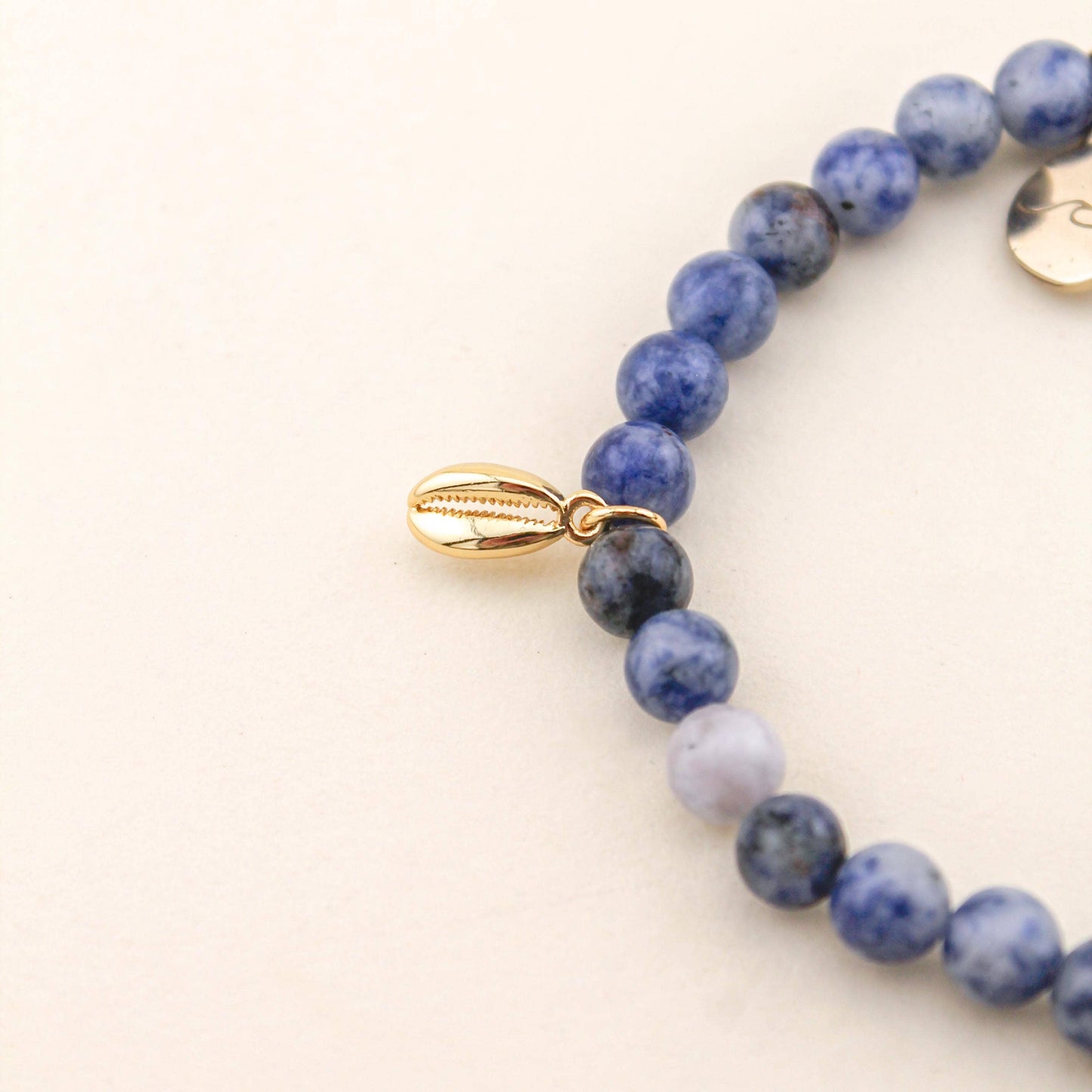 Small Seashell Charm Bracelet in Wave