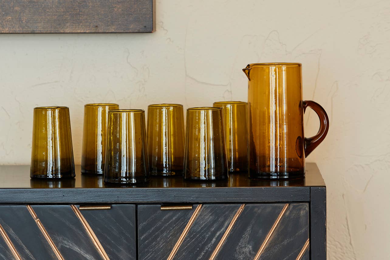 Moroccan Cone Jug - Amber