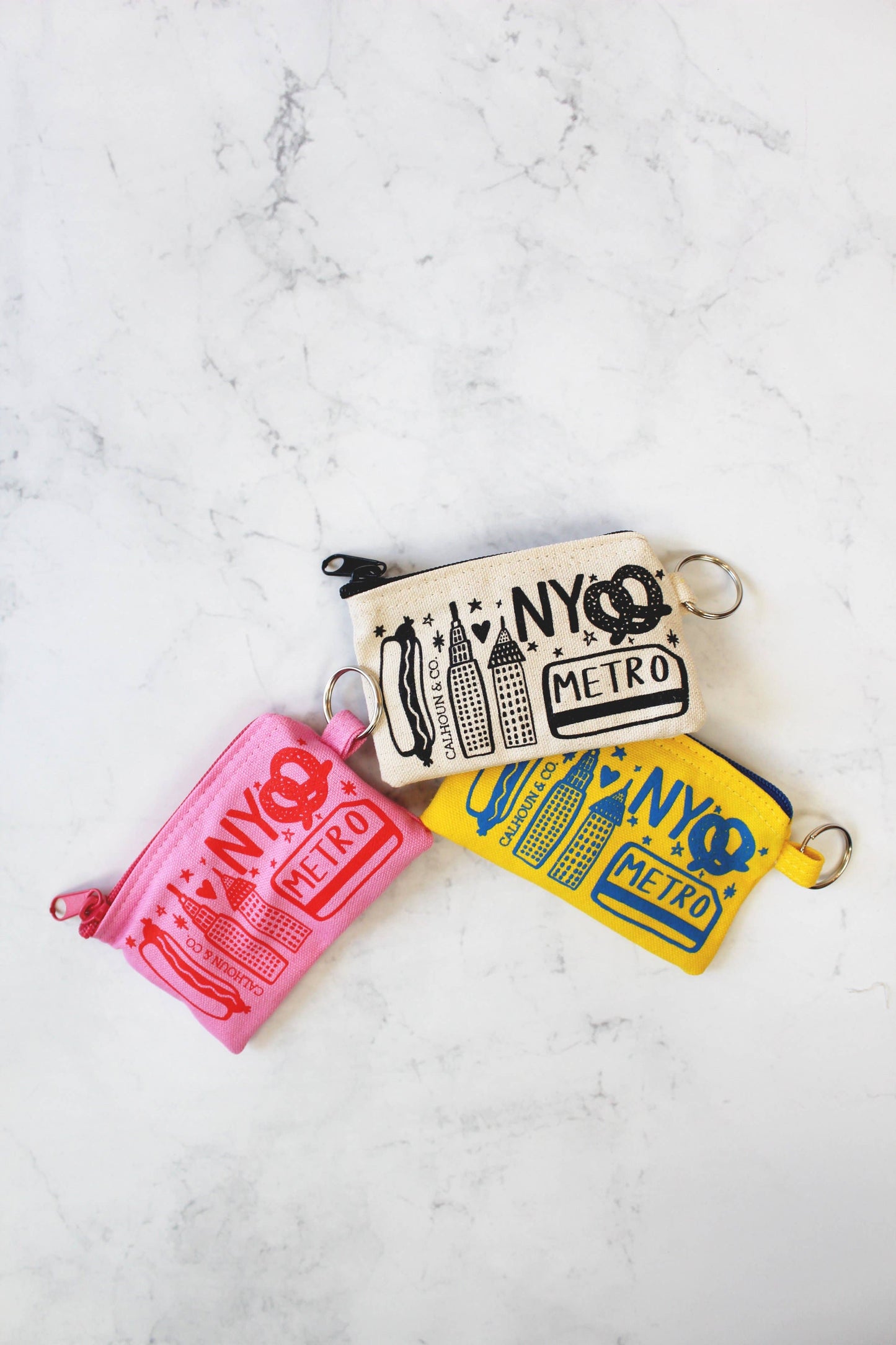 New York Zipper Card Pouch with Keyring