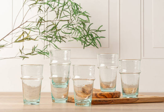 Moroccan Beldi Glassware - Clear