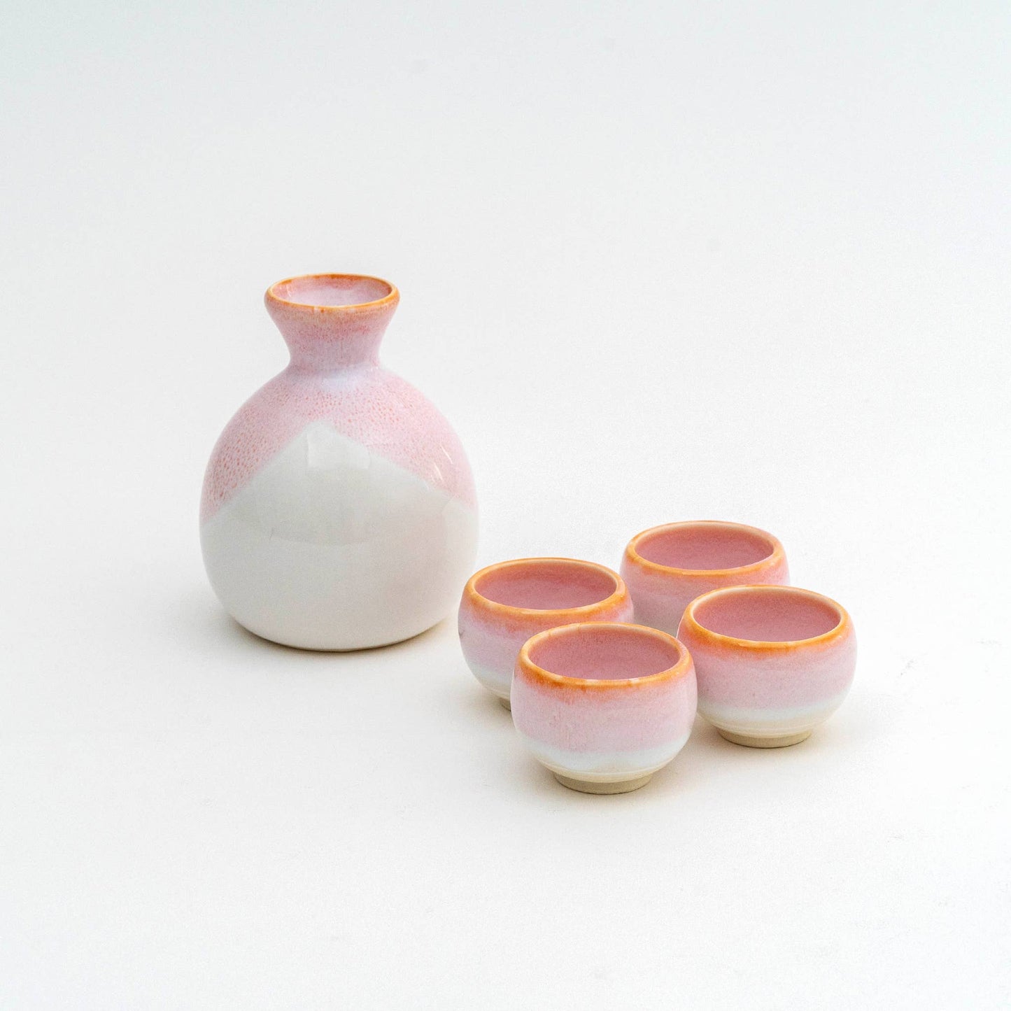 Japanese Pale Pink Sake Set - 5Pcs with gift box