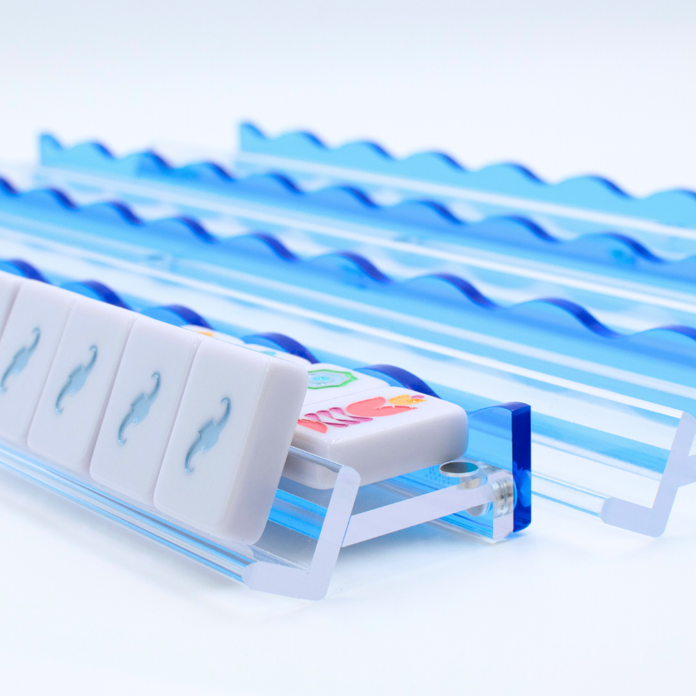 Wavy Acrylic Mahjong Racks | Many Colors | Magnetic Pushers