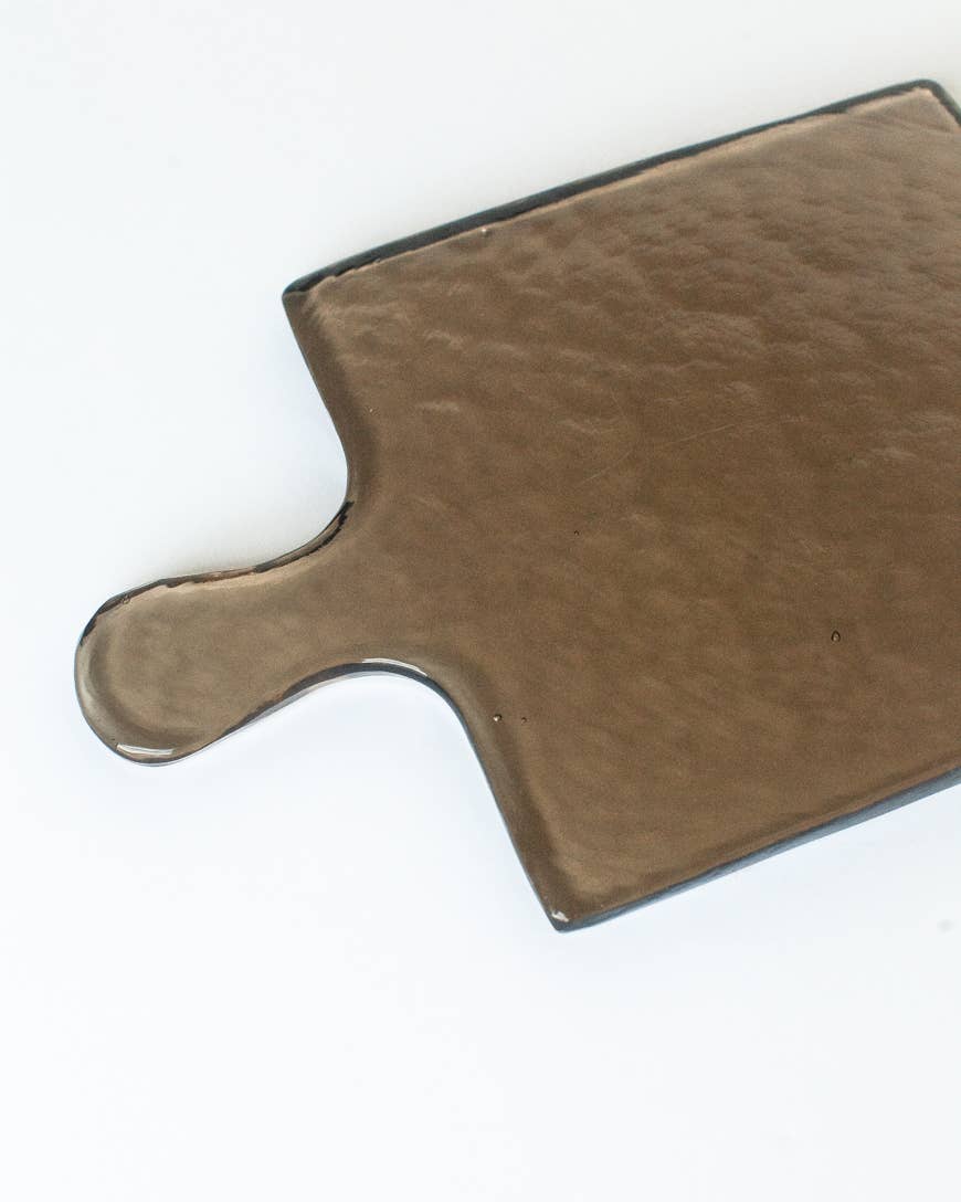 Handblown Hammered Glass Serving Tray